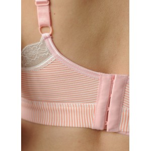 Топ для годування з baby клипсами з мереживом Розовая узкая полоска